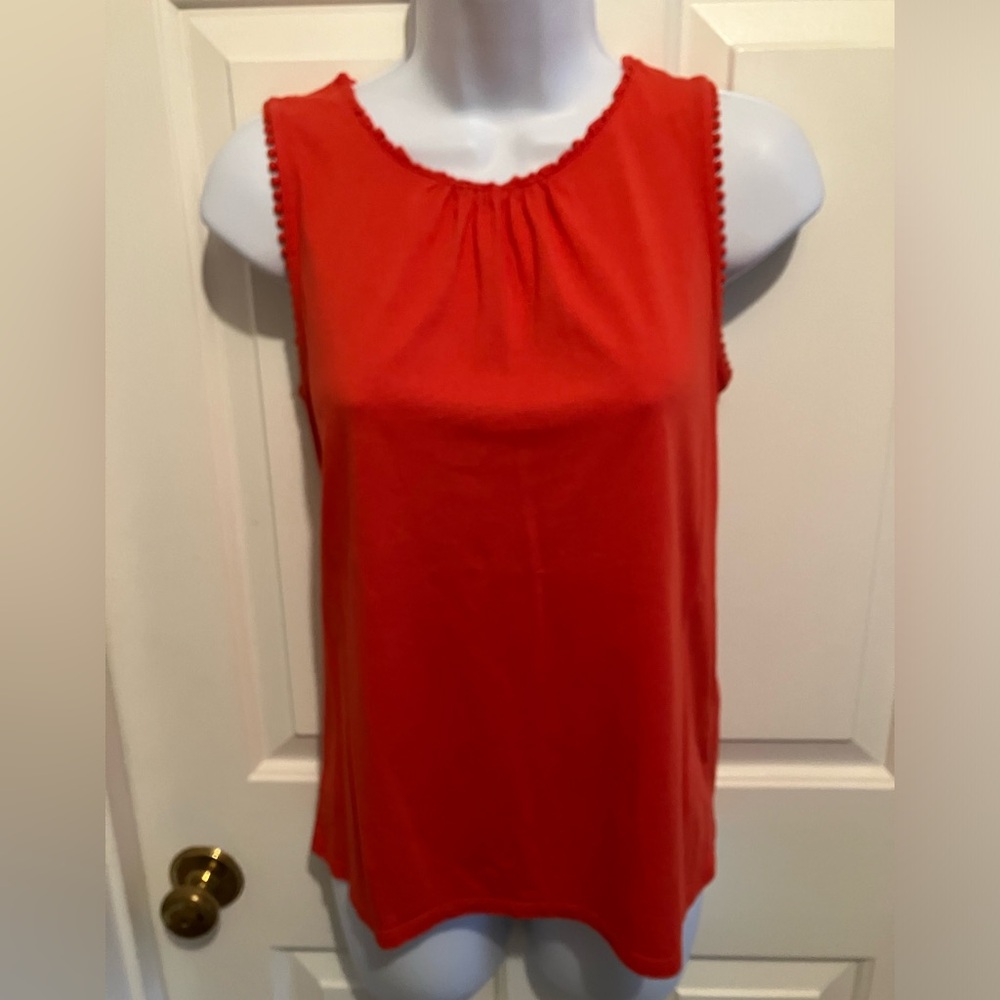 Boden Sleeveless Cotton Top, Size 2, Orange-Red